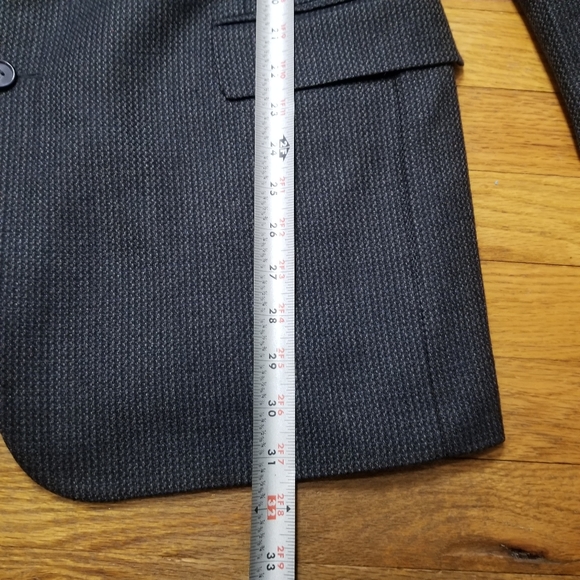 Jos A. Bank Tweed Sport Coat 43R Corporate Cashmere Wool 3 Button Gray Navy - Picture 12 of 13
